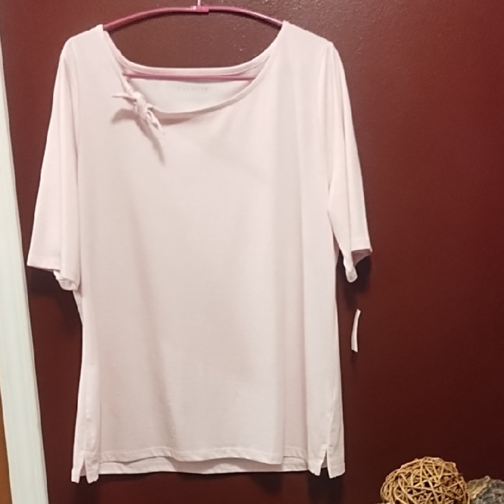Talbots light pink 1/2 Sleeve Tie Front Blouse